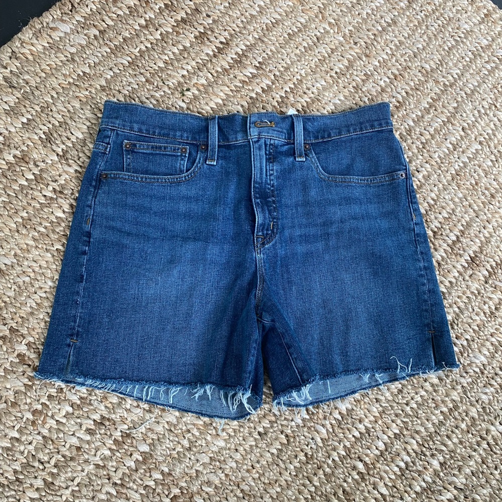 J. Crew high-rise mid-length denim shorts
